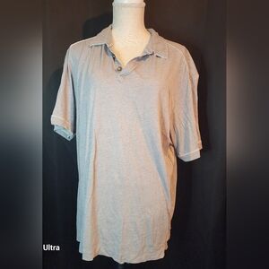 Mens Tommy Bahama Gray Distressed Egdes Polo